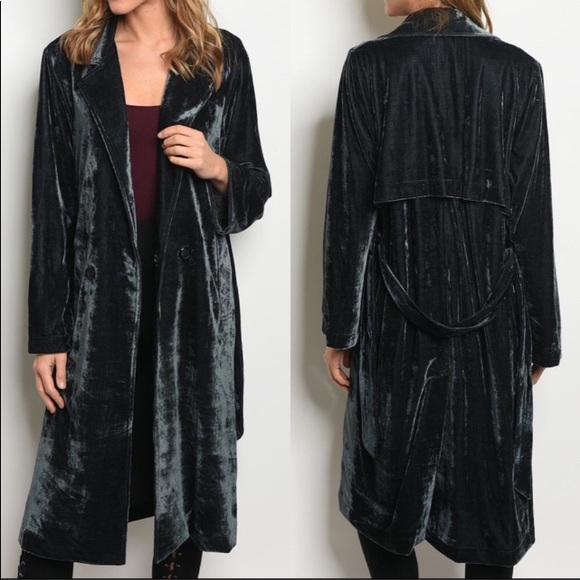 Jackets & Blazers - 🌟🌟✨Teal Gray Velvet Coat✨✨